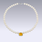 PEARL NECKLACE-golden citrine