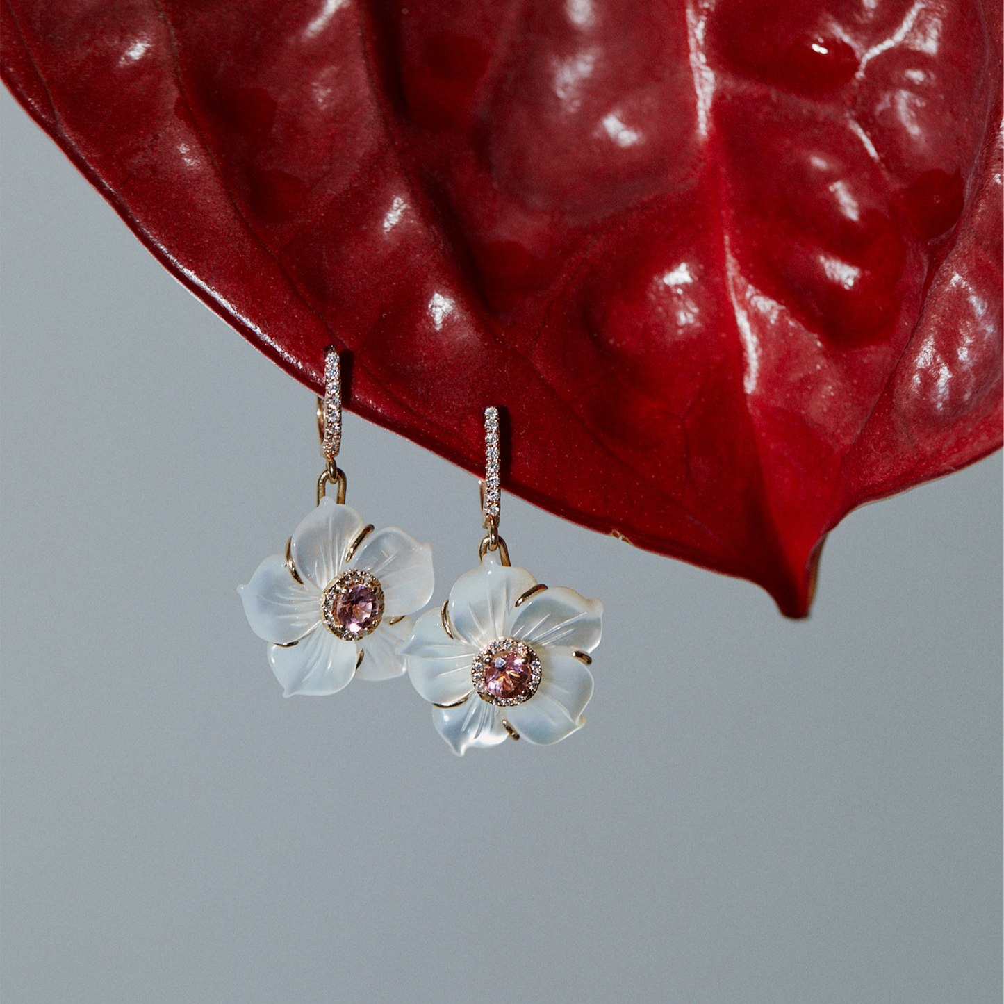 CAMELIA EARRINGS-pink tourmaline