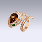 SERPENTE RING-citrine madeira and tsavorite