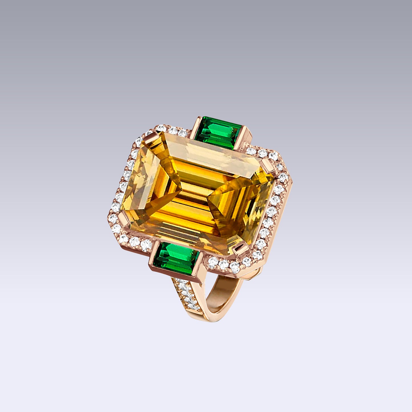 MANHATTAN LARGE RING-golden citrine