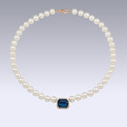 PEARL NECKLACE-london blue topaz