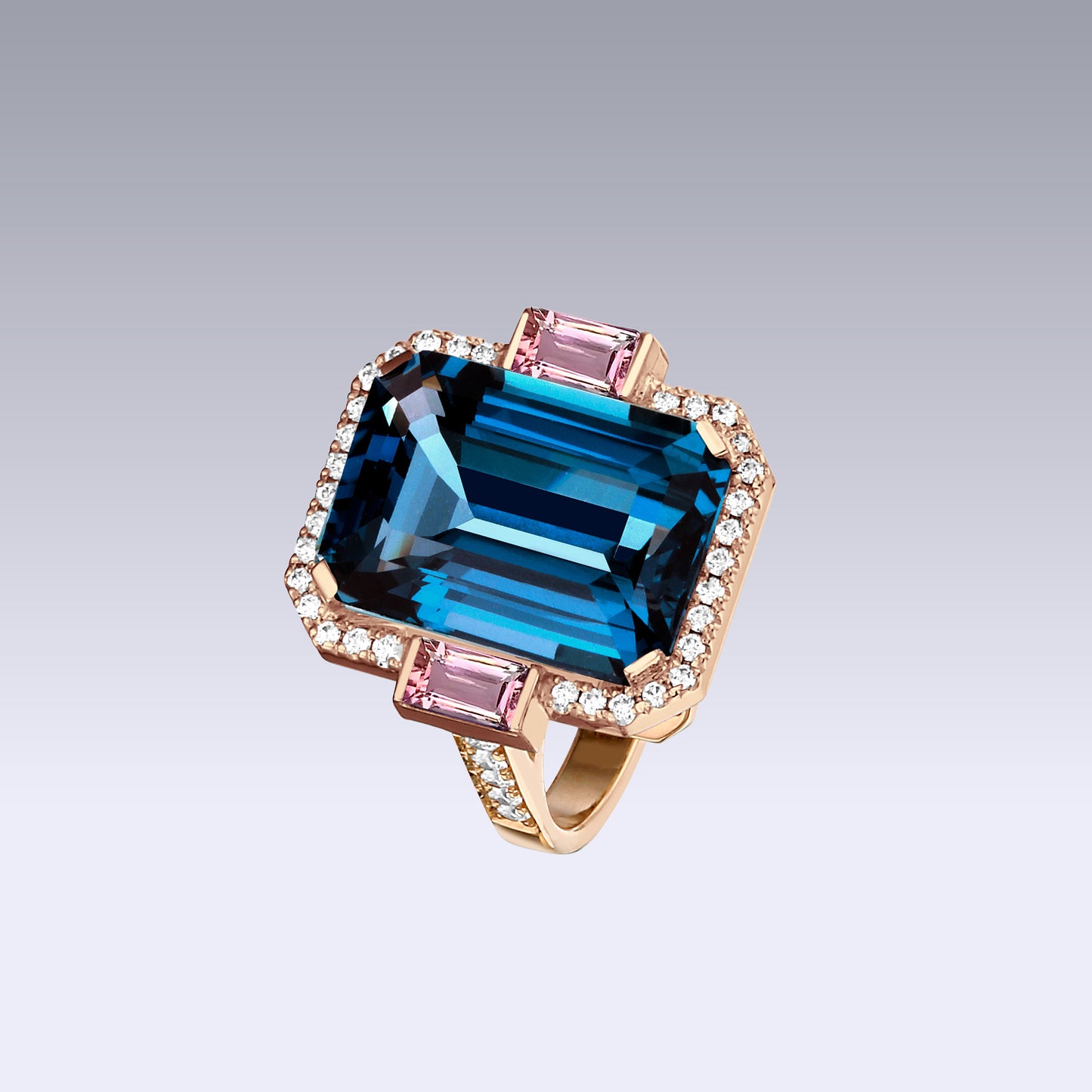 MANHATTAN LARGE RING-london blue topaz