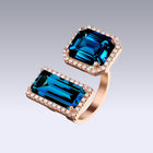 DOUBLE VELVET RING-london blue topaz