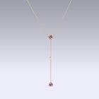 ISABELLE TRIANGLE NECKLACE-pink amethyst