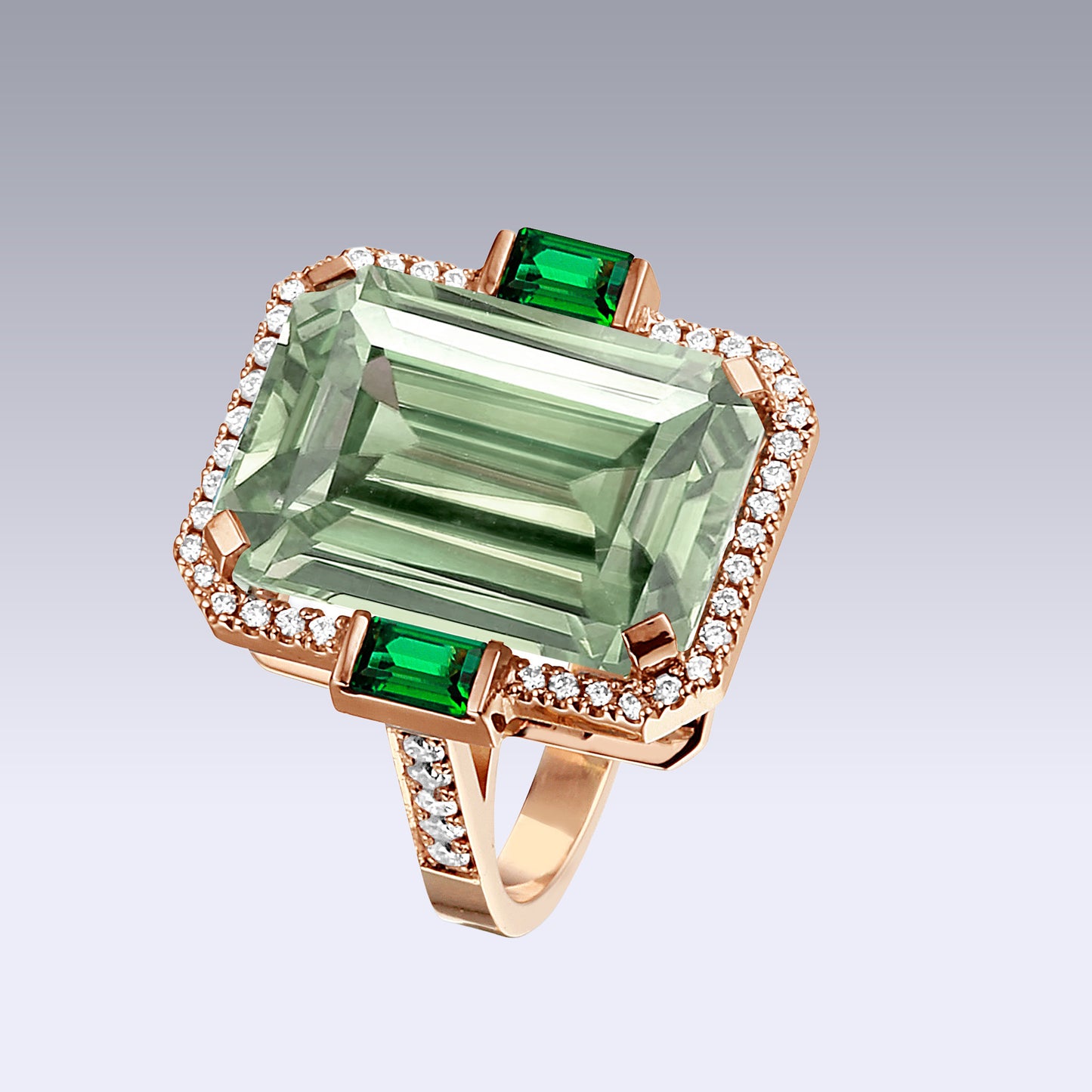 MANHATTAN XL RING-prasiolite