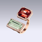 DOUBLE VELVET RING-prasiolite and citrine madeira