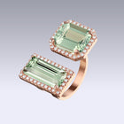 DOUBLE VELVET RING-prasiolite