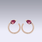 SERPENTE EARRINGS-rhodolite