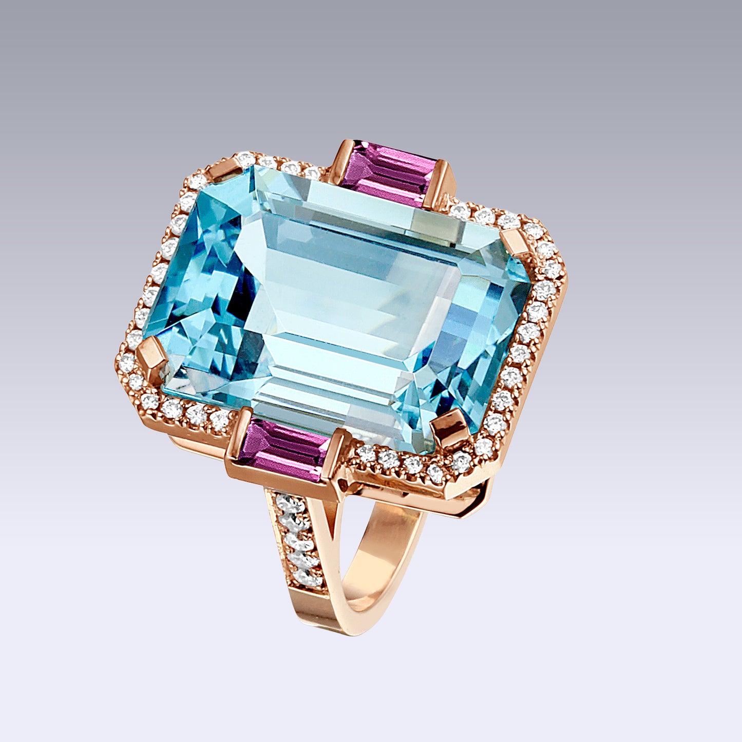 MANHATTAN XL RING-sky topaz