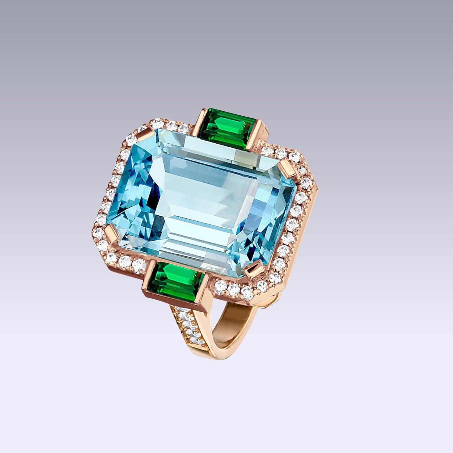 MANHATTAN LARGE RING-sky topaz