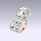 DOUBLE VELVET ASSCHER RING-white edel topaz