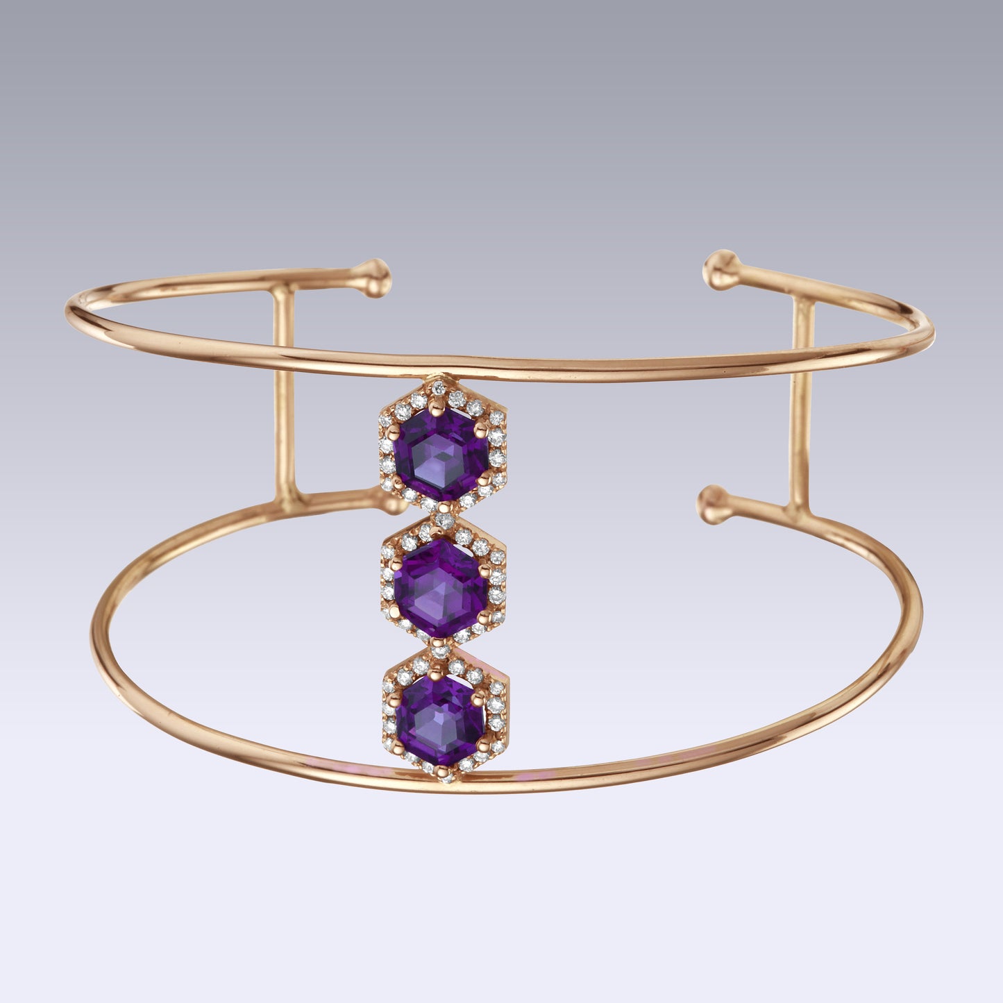 TRINITY HEXA BRACELET-amethyst