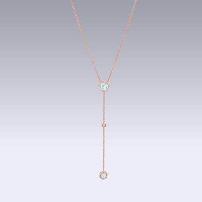 ISABELLE HEXA NECKLACE-aquamarine