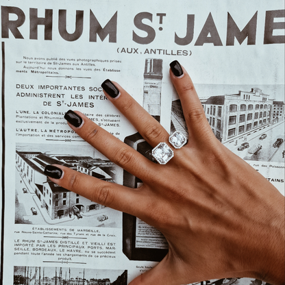 DOUBLE VELVET ASSCHER RING-prasiolite