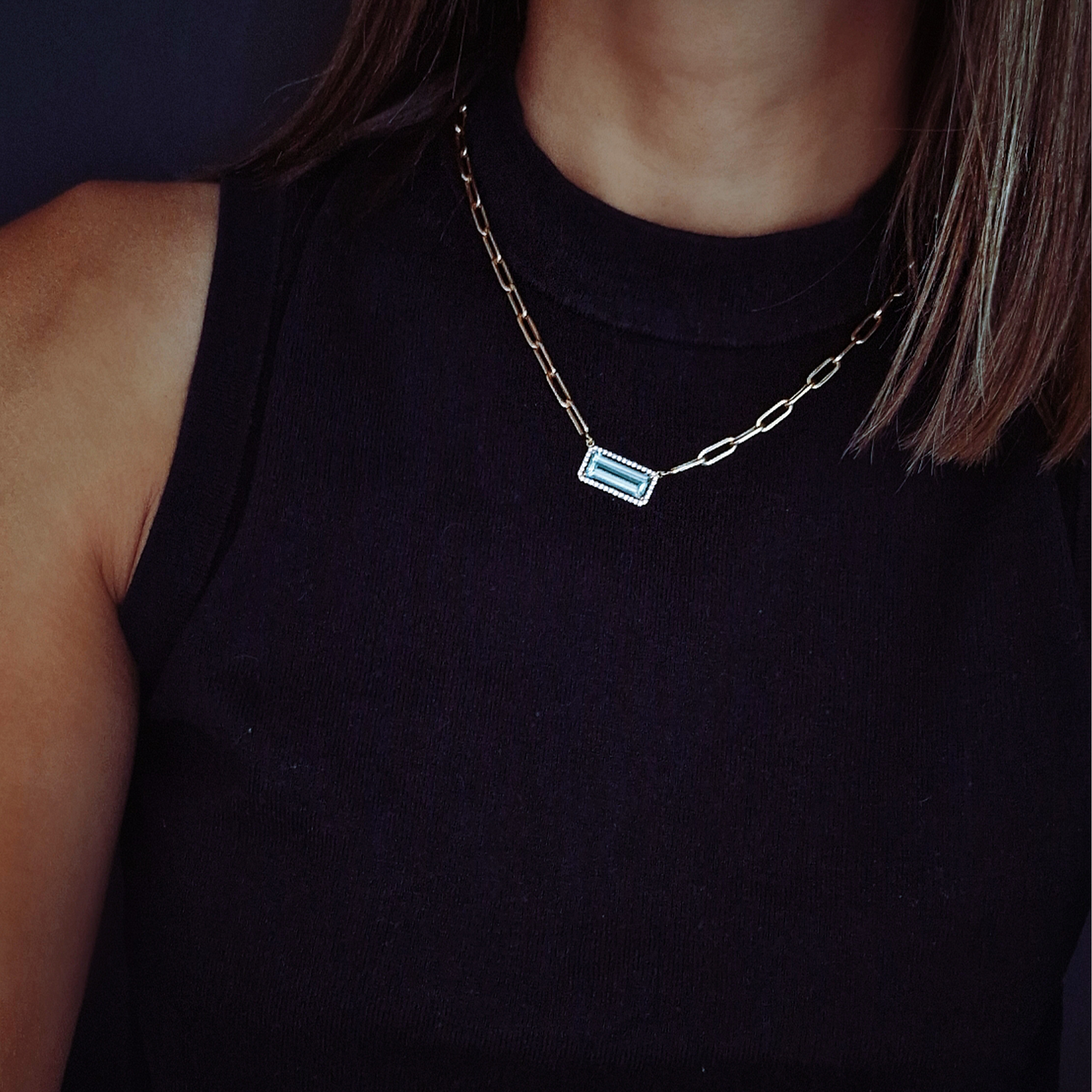 BILLY NECKLACE-london blue topaz