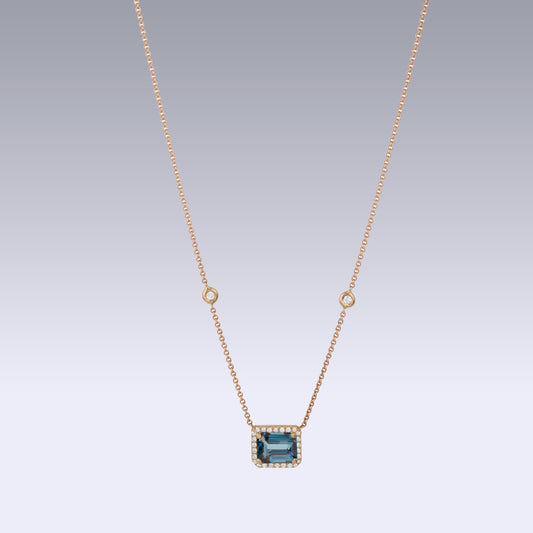 BLAIRE NECKLACE-london blue topaz