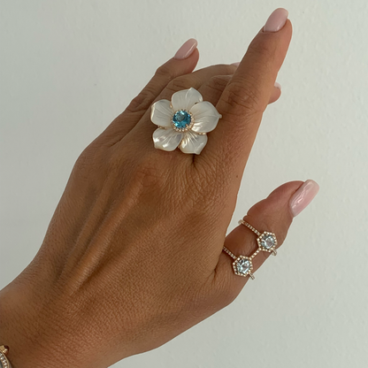 CAMELIA RING-sky topaz
