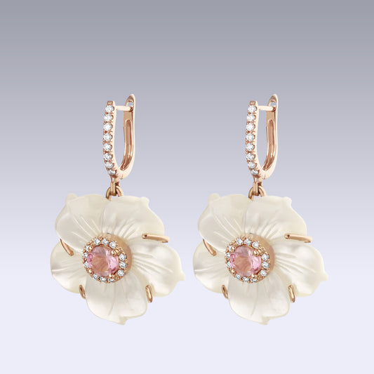 CAMELIA EARRINGS-pink tourmaline
