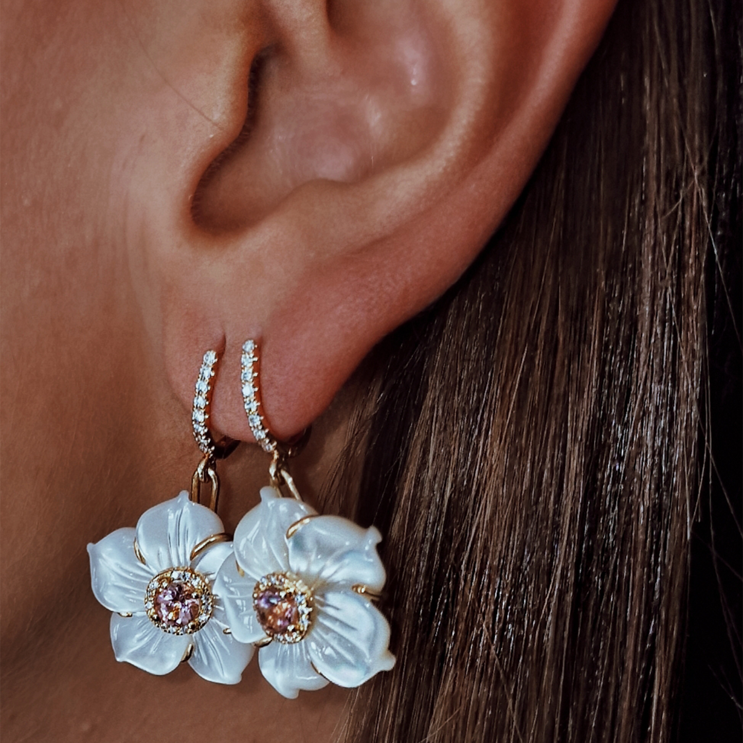 CAMELIA EARRINGS-pink tourmaline