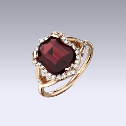 CHEVALIERE RING-garnet