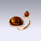 DOUBLE DROP RING-citrine madeira
