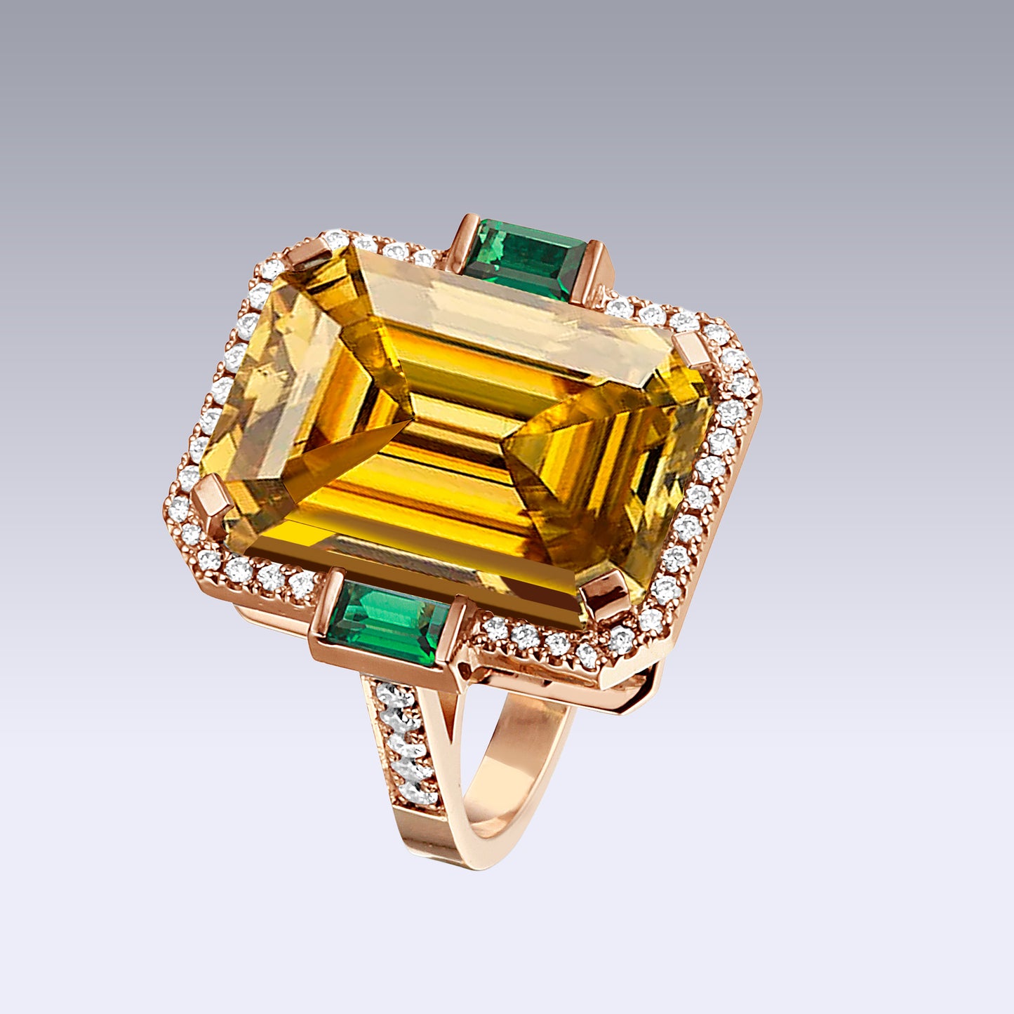 MANHATTAN XL RING-golden citrine