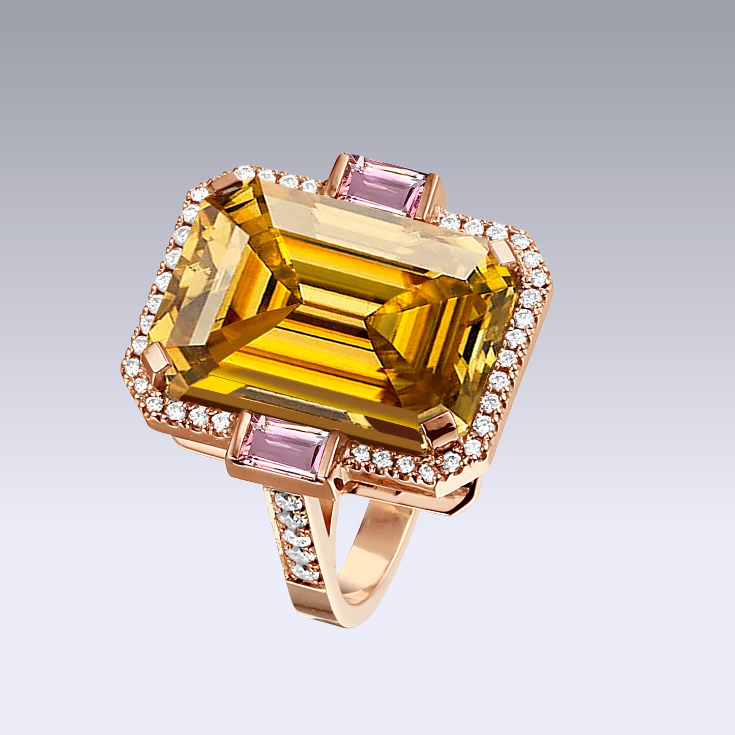 MANHATTAN XL RING-golden citrine