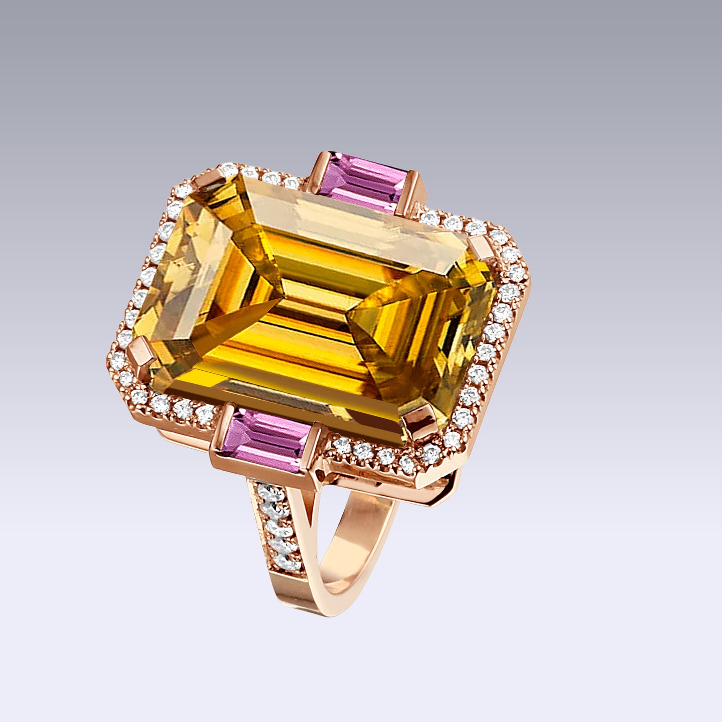 MANHATTAN XL RING-golden citrine