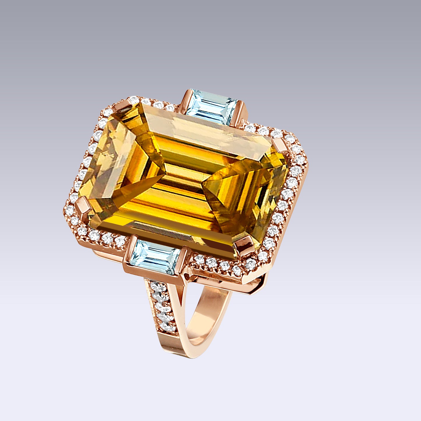 MANHATTAN XL RING-golden citrine
