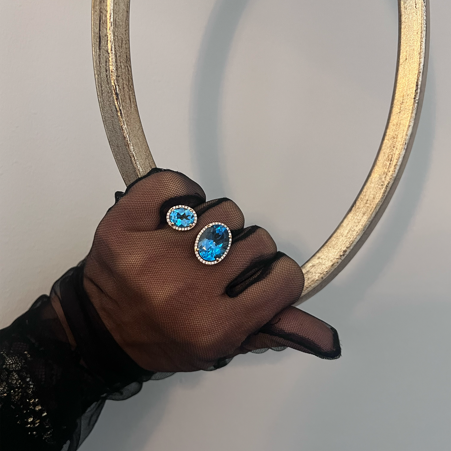 DOUBLE OVAL RING-swiss topaz