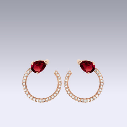 SERPENTE EARRINGS-garnet