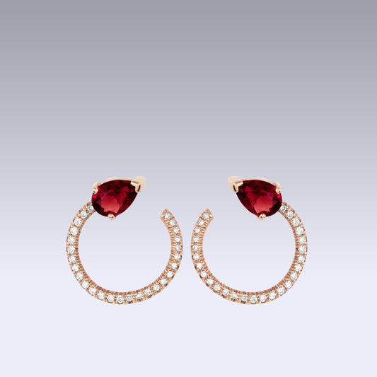 SERPENTE EARRINGS-garnet