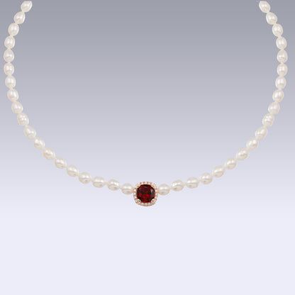 BABY PEARL CHOCKER-garnet