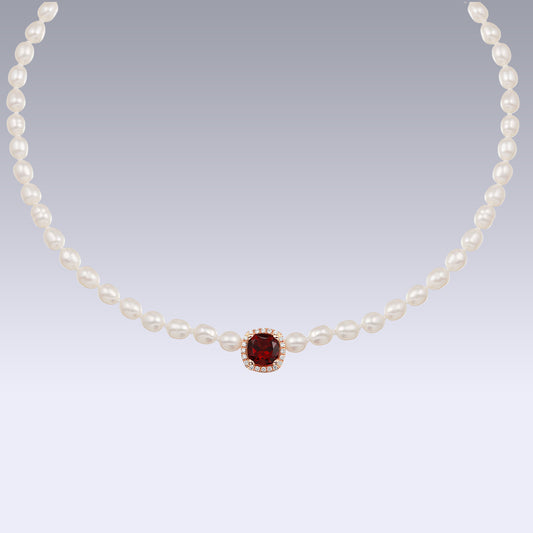 BABY PEARL CHOCKER-garnet