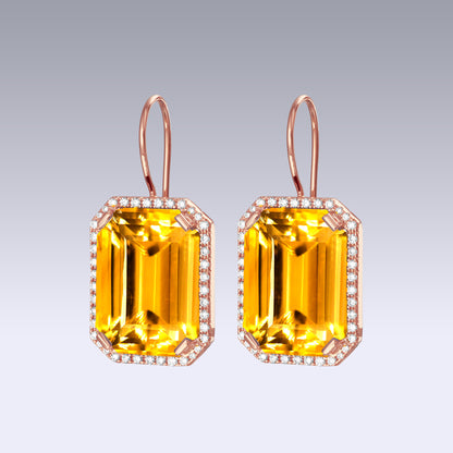 KENNEDY L EARRINGS-golden citrine