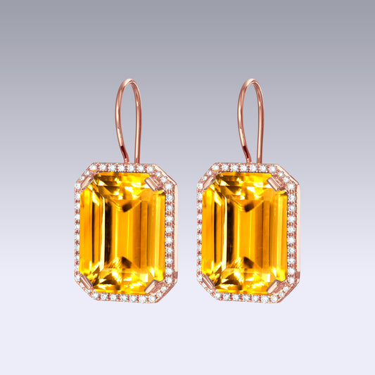 KENNEDY L EARRINGS-golden citrine