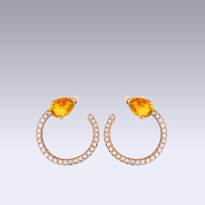 SERPENTE EARRINGS-goldon citrine