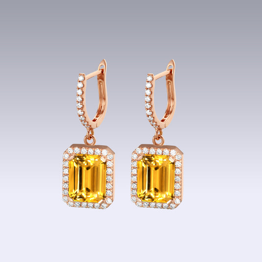 VERSAILLES EARRINGS-golden citrine