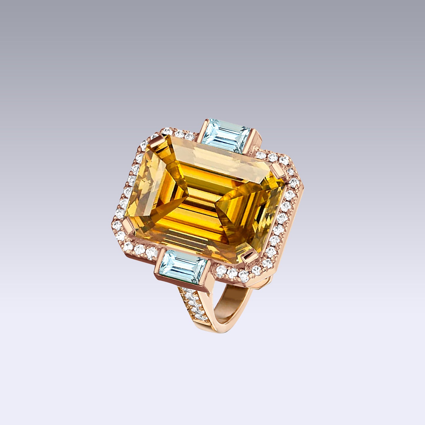MANHATTAN LARGE RING-golden citrine