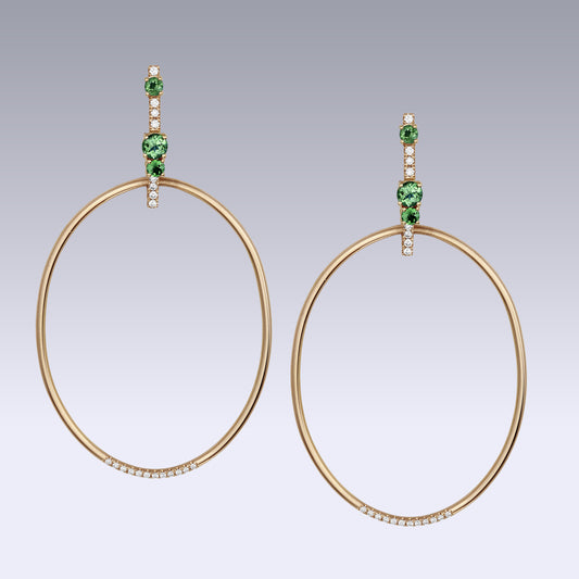 ARAGON EARRINGS-green tourmaline