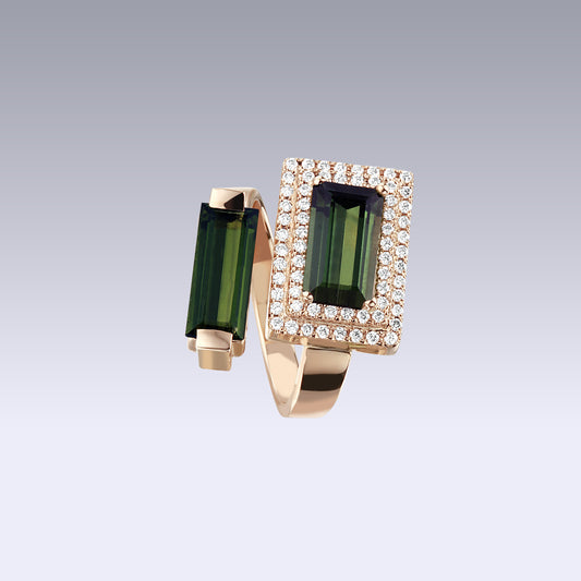 VINTAGE RING-green tourmaline