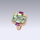 MANHATTAN RING-prasiolite and rhodolite