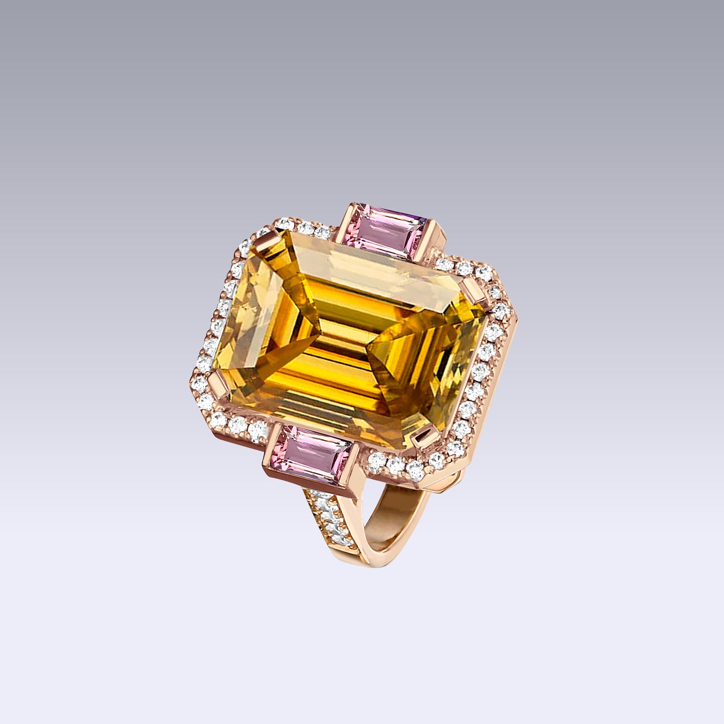 MANHATTAN LARGE RING-golden citrine