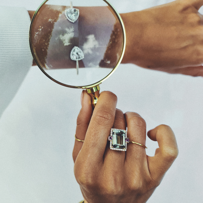 HERITAGE LARGE RING-prasiolite and rhodolite