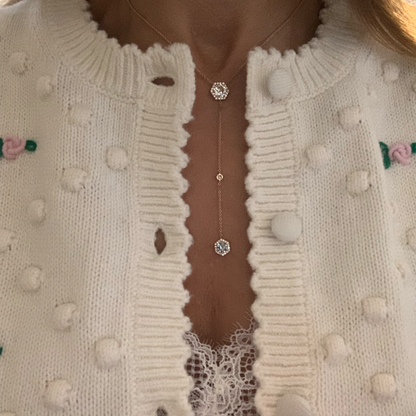ISABELLE HEXA NECKLACE-aquamarine