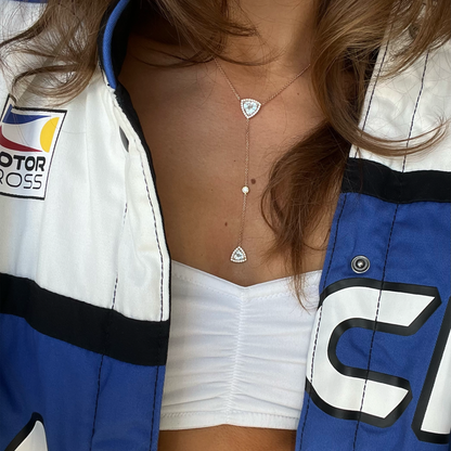 ISABELLE TRIANGLE NECKLACE-sky topaz