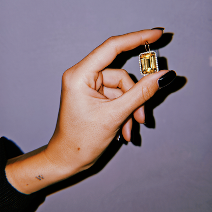 KENNEDY L EARRINGS-golden citrine