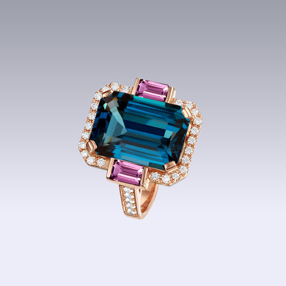 MANHATTAN RING-london blue topaz