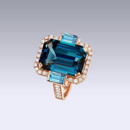 MANHATTAN RING-london blue topaz