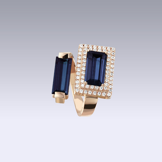 VINTAGE RING-london blue topaz